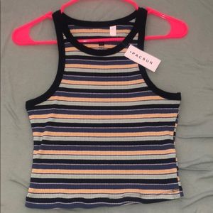 Green and blue striped top!!